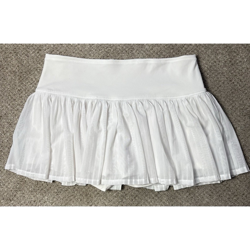 Ibkul White Pleated Pull On Skort Womens L Pockets Pickleball Golf Athleisure - Picture 1 of 7